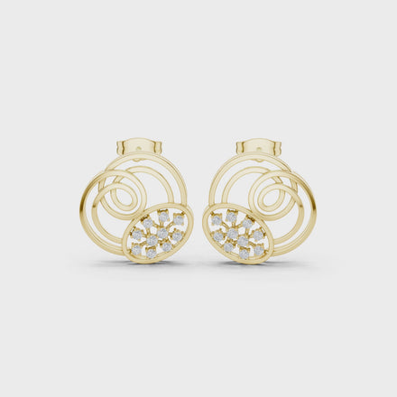 Spiral diamond stud earrings