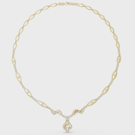 Twisted leaf diamond necklace