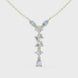 Mixed shape diamond drop pendant in gold with marquise, pear, emerald and princess cut lab grown diamonds by Signora Jewels
