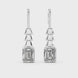 Gold emerald cut diamond drop earrings for women