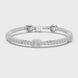 Emerald cut halo lab grown diamond tennis bracelet with round diamond detailing in yellow white and rose gold