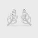 Diamond leaf stud earrings in gold with round brilliant CVD diamonds