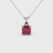 Asscher cut solitaire pendant in gold featuring a 5.00 MM square gemstone in a classic four-prong setting