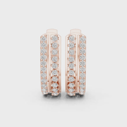 Diamond hoop stud earrings