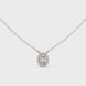 Minimal oval halo diamond pendant in gold with lab grown diamonds by Signora Jewels