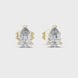 Pear cut solitaire diamond stud earrings in gold with lab grown diamonds