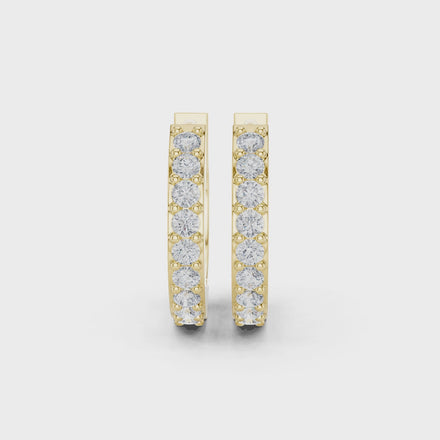 Diamond huggie hoop earrings