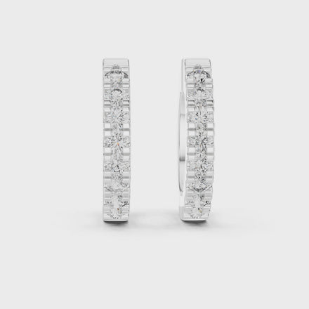 Small gold diamond huggie hoop earrings for women