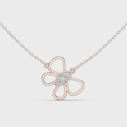 Butterfly diamond pendant in gold with lab grown diamonds by Signora Jewels