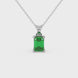 Emerald Cut Green Gemstone Solitaire Pendant in Rose Gold Four Prong Setting