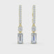 Baguette lab grown diamond drop earrings in gold by Signora Jewels