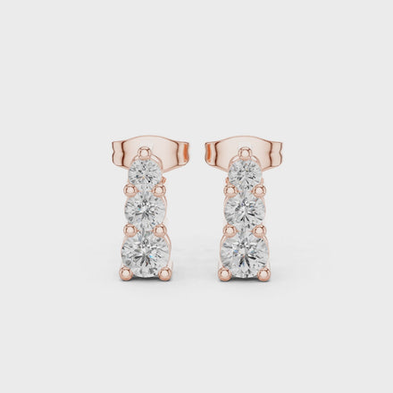 Vertical diamond stud earrings