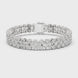 Double row lab grown diamond bracelet with brilliant round diamonds in yellow white and rose gold finishes