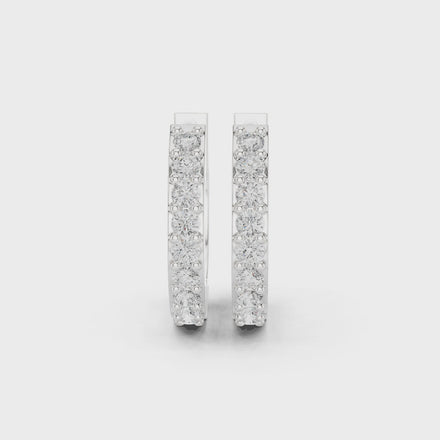Diamond huggie hoop earrings