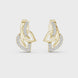 Curved diamond stud earrings in gold with round lab grown diamonds