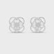Diamond floral stud earrings in gold with round brilliant CVD diamonds