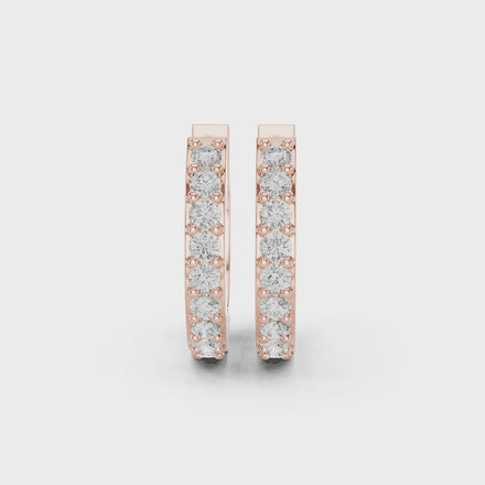 Diamond huggie hoop earrings