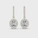 Oval halo lab grown diamond drop earrings in gold by Signora Jewels