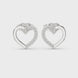 Diamond open heart stud earrings in gold by Signora Jewels