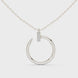 Minimal diamond circle pendant in gold with lab grown diamonds by Signora Jewels