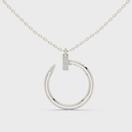 Minimal diamond circle pendant in gold with lab grown diamonds by Signora Jewels