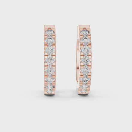 Small gold diamond huggie hoop earrings for women