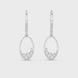 Gold diamond oval drop earrings for women