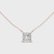 Minimal princess cut solitaire diamond pendant in gold with lab grown diamond by Signora Jewels