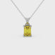 Emerald Cut Yellow Gemstone Solitaire Pendant in Rose Gold Four Prong Setting