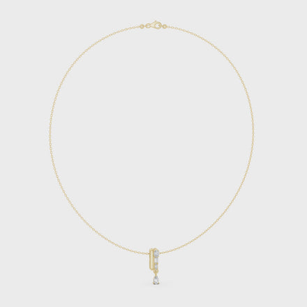 Multi shape diamond drop pendant necklace