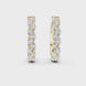 Gold marquise diamond hoop earrings for women
