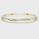 Twisted lab grown diamond bangle bracelet in yellow gold white gold and rose gold with modern crossover diamond design