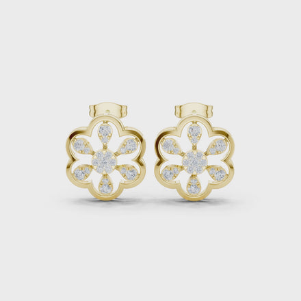 Geometric diamond hoop earrings
