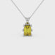 Emerald cut yellow gemstone solitaire pendant in gold with six prong setting