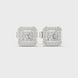 Princess cut halo lab grown diamond stud earrings in gold by Signora Jewels