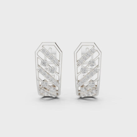 Geometric diamond hoop earrings
