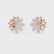 Flower diamond stud earrings in gold with round lab grown diamonds