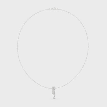 Multi shape diamond drop pendant necklace