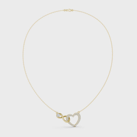Infinity heart diamond pendant necklace