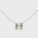Minimal emerald cut solitaire diamond pendant in gold with lab grown diamond by Signora Jewels