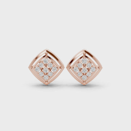 Diamond hoop stud earrings in gold by Signora Jewels