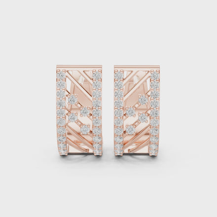 Modern geometric diamond hoop earrings