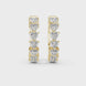Gold heart diamond hoop earrings for women