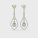 Pear halo lab grown diamond drop earrings in gold by Signora Jewels