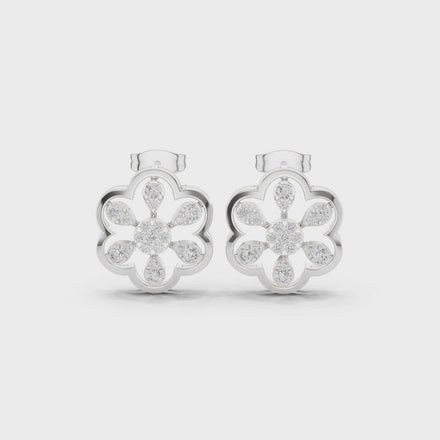 Geometric diamond hoop earrings