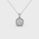 Asscher cut halo gemstone pendant in gold featuring a 5.00 MM center gemstone surrounded by a sparkling diamond halo