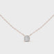 Minimal princess cut solitaire diamond pendant in gold with lab grown diamond by Signora Jewels