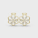 Floral diamond stud earrings in gold with lab grown diamonds by Signora Jewels