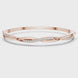 Twisted lab grown diamond bangle bracelet in yellow gold white gold and rose gold with modern crossover diamond design
