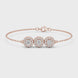 Vintage halo style lab grown diamond bracelet connector with round center diamonds and halo detailing in yellow white and rose gold